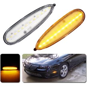 Full Amber Led Light White Clear Lens kit Compatible With 2004 2005 2006 Pontiac GTO Assembly Replacement Front Bumper Passenger Side Marker Lamp in Kuwait