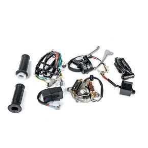 SUNQIAO PW50 Stator,Throttle CDI Control Unit Grips Wire Harness Brake Lever Kit for PY50 Peewee 50CC Y-Zinger Kid Bikes