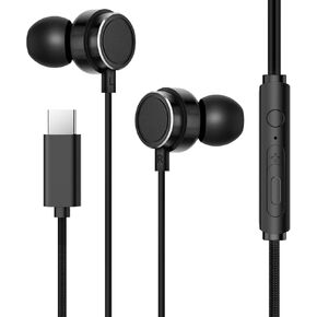 USB C Headphones Compatible with Most Devices On The Market with Type C - Hi-Fi Stereo Wired Earphones