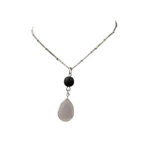 Aromatherapy Gifts 14k Gold Necklaces for Women Essential Oil Diffuser Jewelry Lava Rock Stone Pendant Dainty Opalite Pendant Necklace Aroma Perfume Spiritual Items for Meditation Yoga (gold-filled)