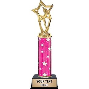 Crown Awards Dance Star Trophies, Personalized Pink Dance Star Trophy, Engraving Included Prime