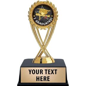 Crown Awards Graduate Trophies with Custom Engraving, 6" Personalized Gold Star Graduation Trophy Gift On Black Base Prime