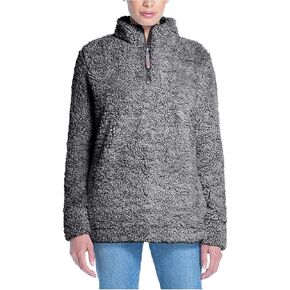 Weatherproof Vintage Women's Frosty Tipped Sherpa Pullover, Charcoal, Large