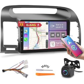 [4G+64G] راديو سيارة 8 Core Android 13 لسيارة Toyota Camry 2000 2001 2002 2003 2004 2005 2006، شاشة لمس 9 بوصة كامري ستيريو، Carplay/Android Auto/32EQ DSP/Bluetooth/WiFi + كاميرا احتياطية AHD + ميكروفون