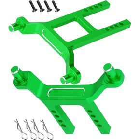RC Aluminum Front Rear Body Posts Mount Shell Column Fixing Bracket,Clips Upgrades Part for 1/18 LaTrax Teton,Desert Prerunner,Body Post Set Hops Up,Replacement Parts of 7615 (Green)