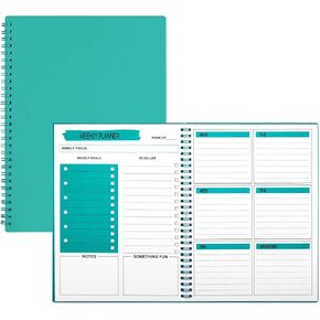 Cheneyboo Weekly Planner Undated, To do list planner notebook, 7.6" x 10.2"Big Size Planner, 52 Weeks Planner, Black