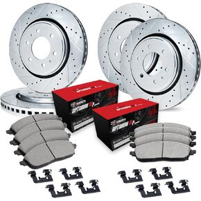 R1 Concepts Front Rear Brakes and Rotors Kit |Front Rear Brake Pads| Brake Rotors and Pads| Optimum OEp Brake Pads and Rotors |Hardware Kit|fits 2019-2022 Ford Ranger