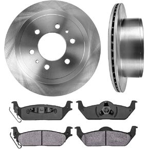 Callahan Rear Brake Kit for 2004-2011 Ford F-150, 2006-2008 Lincoln Mark LT Disc Brake Rotors Semi-Metallic Brakes Pads 2005 2007 2009 2010 Replacement