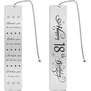 Happy 18th Birthday Gifts for Teen Girls Boys, 18 Year Old Birthday Bookmark Gift for Women Men, 16 Birthday Decorations for Him Her