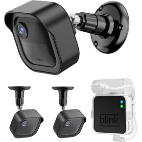 Wall Mount for Blink Outdoor Camera 4th Gen, Weatherproof Protective Housing and 360°Adjustable Mounting Bracket with Sync Module 2 Mount, 3 Pack, Black