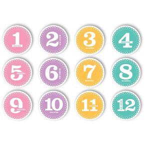 Tiny Ideas Baby First Year Belly Tie Stickers, Multi