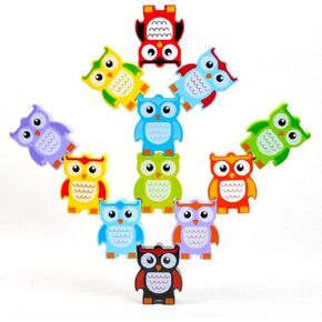 Discovery Toys Stacking Owls Wood Balancing Acrobat Set | Kid-Powered Learning | STEM Toy Early Childhood Development 3 Years and Up