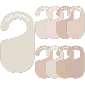 Acrylic Baby Closet Size Dividers Neutral Solid Hanging Clothes Dividers Baby Closet Organizers Thicken Baby Wardrobe Organizers for Home Nursery, 6.7 x 3.7 Inch, 8Pcs
