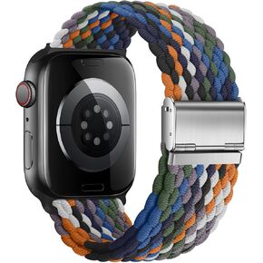 Nepfaivy Compatible with Apple Watch Band - 38mm 40mm 41mm Braided Stretchy Sport Band for Apple Watch Series SE 8 7 6 5 4 3 2 1, Women Men Nylon Fabric Elastic Loop Breathable Watch Strap for iWatch