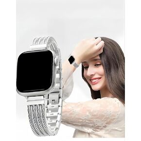 Metal Watch Band for Women,Sport Smartwatch Bands Compatible with Apple Watch Series 1/2/3/4/5/6/7/8/SE/Ultra for Bands 38mm 40mm 41mm