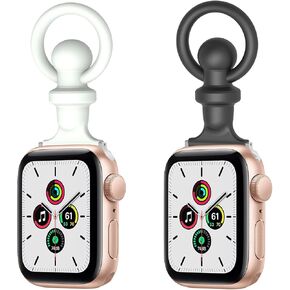 Compatible with Apple Watch Band Fob Keychain Pocket Watch Clip Pendant Carabiner Holder for iWatch Series Ultra 2, Ultra, 9 8 7 6 5 4 3 2 1 SE 38mm 40mm 41mm 42mm 44mm 45mm 49mm Nurse Strap Silicone