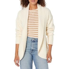 Jones New York Women's Shawl Collar Stitch Rounded Bottom Cardi