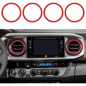 4pcs A/C Air Conditioning Vent Outer Rings Trim Decoration Cover Compatible with Toyota Tacoma 2016 2017 2018 2019 2020 2021 2022