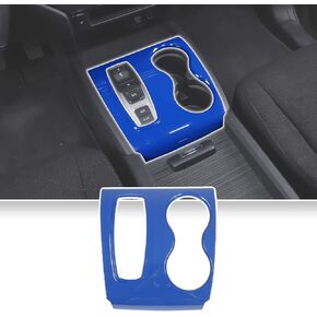 Central Control Gear Shift Panel Cover Trim for Honda Pilot 2016-2022/ Ridgeline 2020-2023/ Passport 2019-2023, Front Center Console Cup Holder Trim Frame Sticker, ABS (Blue)