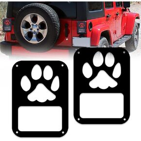 for Jeep JK Tail Light Covers Taillight Cover Trim Rear Light Guard Protector "Dog Paw" for Jeep Wrangler JK JKU & Unlimited (1 Pair)