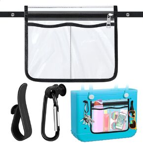 Mity rain Organizer for Bogg Bag - Clear Bag Organizer with Key Holder for Bogg Bag Accessories, Multifunctional Insert Charms for Cup/Phone/Keys, Accessories for Bogg Bag/Simply Southern Bag