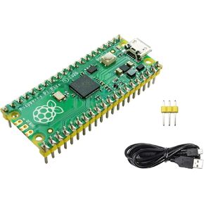 waveshare Pre-soldered Raspberry Pi Pico Microcontroller Development Board with Header,Based on RP2040 Chip, Flexible Clock Running up to 133 MHz,Dual-core Arm Cortex M0+ processor