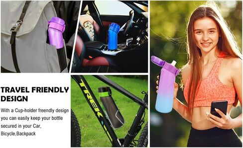 Sports air water bottle with 1 fruit flavor capsule 0% sugar BPA-free 750 ml, for gym and outdoor gift, matte blue in Saudi Arabia