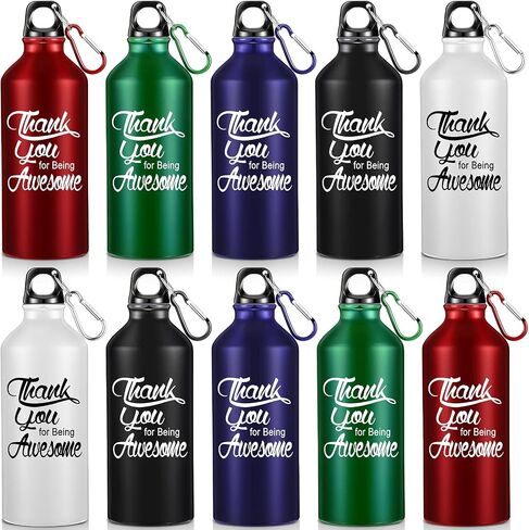 Sieral 10 Pcs Employee Appreciation Gifts Thank You for Being Awesome Water Bottle 20 oz Aluminum Water Bottle Lightweight Sport Tumbler with Twist Cap Buckle Inspirational Gifts for Coworker in Saudi Arabia