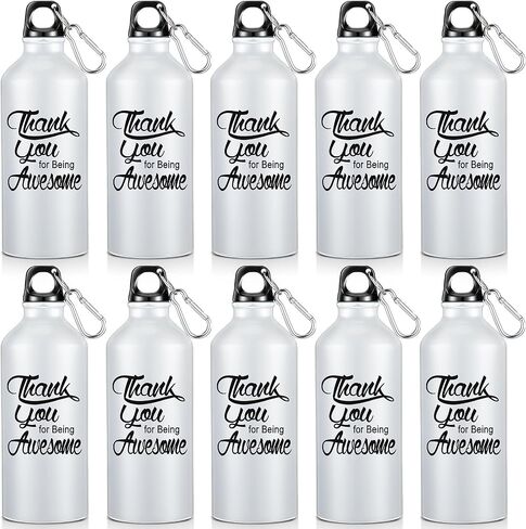 Sieral 10 Pcs Employee Appreciation Gifts Thank You for Being Awesome Water Bottle 20 oz Aluminum Water Bottle Lightweight Sport Tumbler with Twist Cap Buckle Inspirational Gifts for Coworker in Saudi Arabia