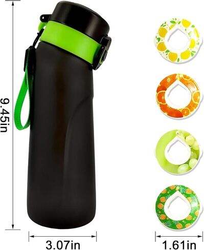 Sports air water bottle with 1 fruit flavor capsule 0% sugar BPA-free 750 ml, for gym and outdoor gift, matte blue in Saudi Arabia