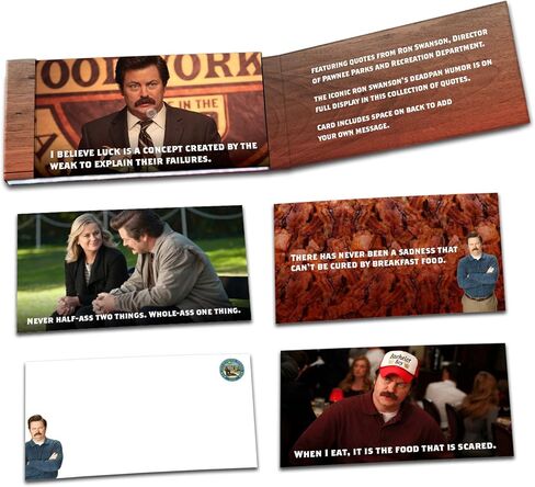 بضائع المتنزهات والترفيه رون سوانسون وليزلي نوب ملاحظات الحكمة اقتباسات مضحكة من المسلسلات التلفزيونية باركس آند ريك، مجموعة من 2 in Kuwait