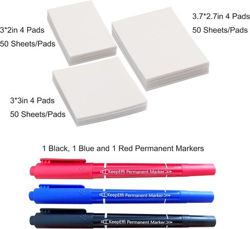 600 Sheets Transparent Sticky Notes with 3 Quick Dry Pens, 3x3 3x2 3.7x2.7 Papery Translucent Sticky Note Pads, School Office Annotation Supplies in Saudi Arabia