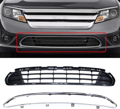 ApplianPar Front Bumper Lower Grille with Chrome Molding Trim Kit for Ford Fusion 2010-2012 in Saudi Arabia