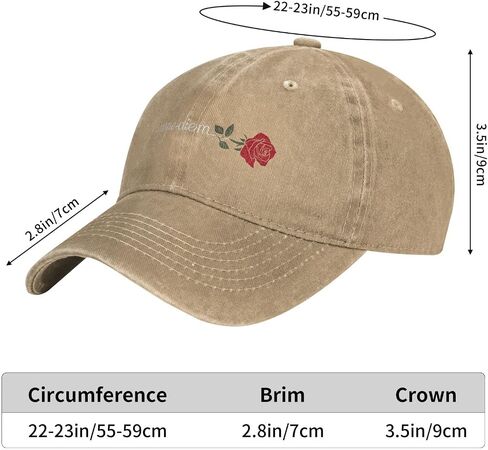 Rose Carpe Diem Positive Distressed Adjustable Washed Denim Mens Dad Trucker Hat Baseball Ball Cap for Men in Saudi Arabia