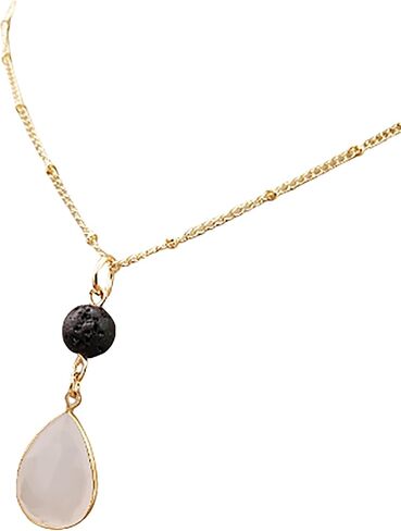Aromatherapy Gifts 14k Gold Necklaces for Women Essential Oil Diffuser Jewelry Lava Rock Stone Pendant Dainty Opalite Pendant Necklace Aroma Perfume Spiritual Items for Meditation Yoga (gold-filled) in Saudi Arabia