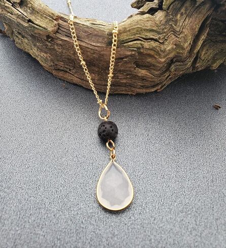 Aromatherapy Gifts 14k Gold Necklaces for Women Essential Oil Diffuser Jewelry Lava Rock Stone Pendant Dainty Opalite Pendant Necklace Aroma Perfume Spiritual Items for Meditation Yoga (gold-filled) in Saudi Arabia