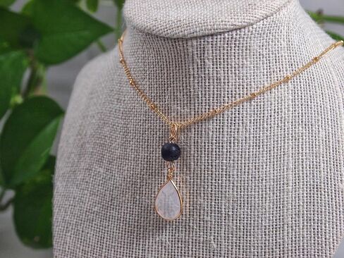 Aromatherapy Gifts 14k Gold Necklaces for Women Essential Oil Diffuser Jewelry Lava Rock Stone Pendant Dainty Opalite Pendant Necklace Aroma Perfume Spiritual Items for Meditation Yoga (gold-filled) in Saudi Arabia
