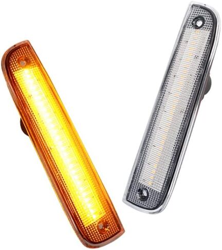 Front Bumper Turn Signal Light, Side Marker Corner Lamp Light, Compatible with Jeep Cherokee 1997-2001, Dynamic Amber Light, Smoked Lens in Saudi Arabia