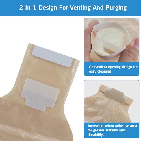 20 PCS Colostomy Bags,One Piece Ostomy Pouches with Exhaust and Deodorising Holes Closure for Ileostomy Stoma Care, Ostomy Supplies in Saudi Arabia