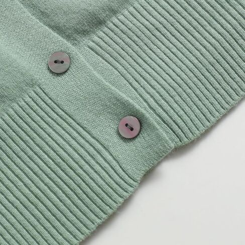 سترة نسائية كارديجان بياقة V محبوكة وأكمام طويلة وأزرار بلون سادة، سترات كاجوال in Kuwait