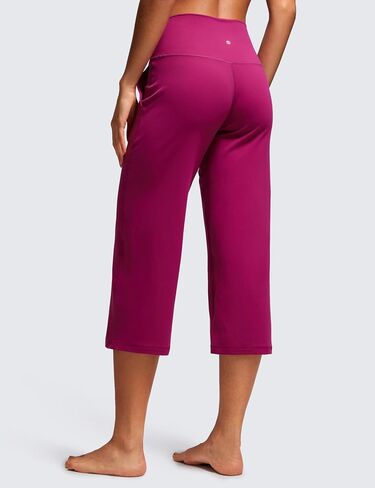 CRZ YOGA Womens Butterluxe High Waist Wide Leg Pants with Pockets 21.5 Inches - Buttery Soft Lounge Gym Workout Yoga Capris in Saudi Arabia