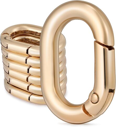 10Pcs Metal Spring Oval Rings Round Carabiner Key Ring Clip for Keychain Buckle, Purse Hardware, DIY Crafts (Brass, 1.57 inch) in Saudi Arabia