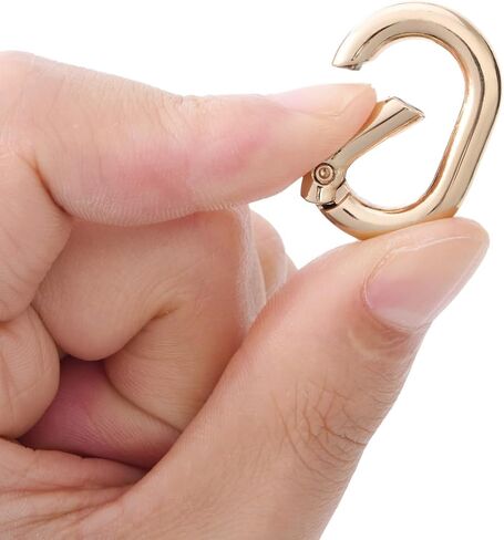10Pcs Metal Spring Oval Rings Round Carabiner Key Ring Clip for Keychain Buckle, Purse Hardware, DIY Crafts (Brass, 1.57 inch) in Saudi Arabia