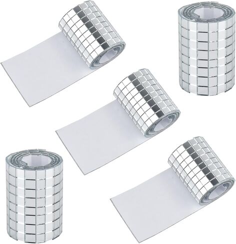 2360 قطعة من بلاط كرات الديسكو، 5 × 5 مم بلاط فسيفساء مرآة ذاتية اللصق، بلاط زجاجي للحرف اليدوية، كرات ديسكو DIY، مجمعات فنية، مزهريات، أكواب، إطارات صور، ديكور داخلي خارجي (فضي) in Kuwait