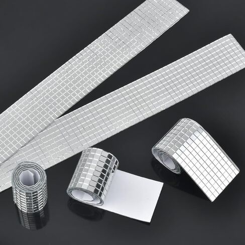 2360 قطعة من بلاط كرات الديسكو، 5 × 5 مم بلاط فسيفساء مرآة ذاتية اللصق، بلاط زجاجي للحرف اليدوية، كرات ديسكو DIY، مجمعات فنية، مزهريات، أكواب، إطارات صور، ديكور داخلي خارجي (فضي) in Kuwait