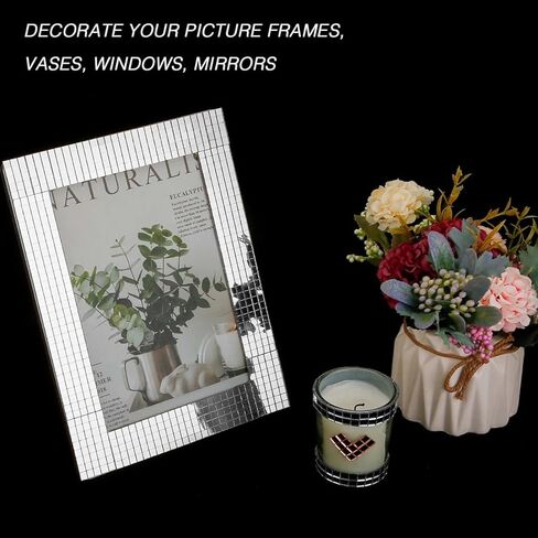 2360 قطعة من بلاط كرات الديسكو، 5 × 5 مم بلاط فسيفساء مرآة ذاتية اللصق، بلاط زجاجي للحرف اليدوية، كرات ديسكو DIY، مجمعات فنية، مزهريات، أكواب، إطارات صور، ديكور داخلي خارجي (فضي) in Kuwait