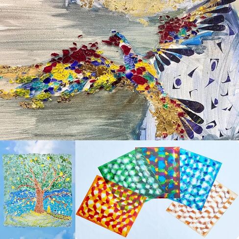 رقائق الزجاج المتدرج الأزرق بلاط الفسيفساء للحرف الفنية، حزمة قيمة 3.5oz بلاط الزجاج الملون لمشاريع صنع الفسيفساء in Kuwait