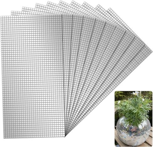 18000 قطعة من بلاط الفسيفساء الزجاجي ذاتي اللصق، 5 × 5 مم ملصقات كرة ديسكو مربعة صغيرة للحرف اليدوية، المنزل، ديكور الحفلات (فضي) in Kuwait