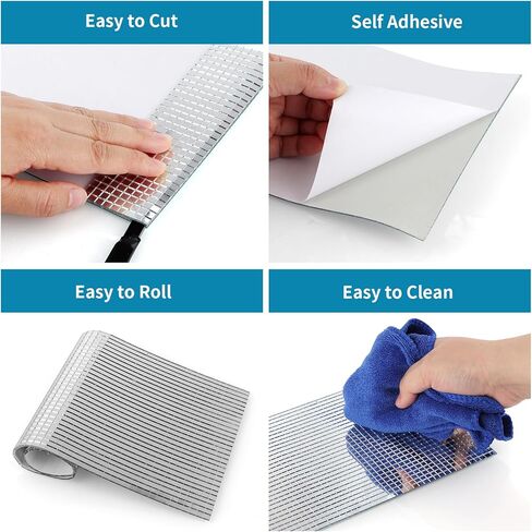 18000 قطعة من بلاط الفسيفساء الزجاجي ذاتي اللصق، 5 × 5 مم ملصقات كرة ديسكو مربعة صغيرة للحرف اليدوية، المنزل، ديكور الحفلات (فضي) in Kuwait