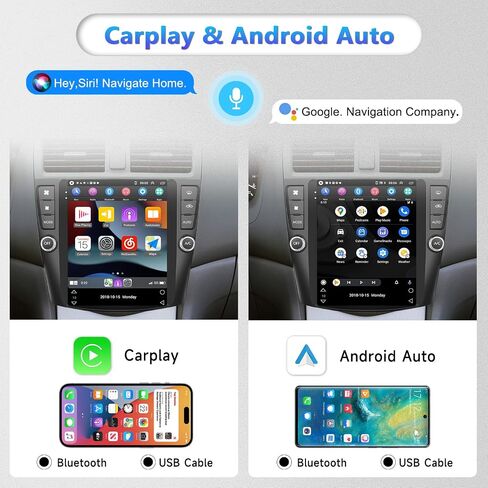 لهوندا أكورد 2004 2005 2006 2007 ستيريو سيارة أندرويد مع Carplay لاسلكي Android Auto، شاشة لمس 9.7 بوصة بلوتوث راديو السيارة GPS ملاحة واي فاي HiFi Audio FM SWC USB + كاميرا احتياطية عالية الدقة in Saudi Arabia